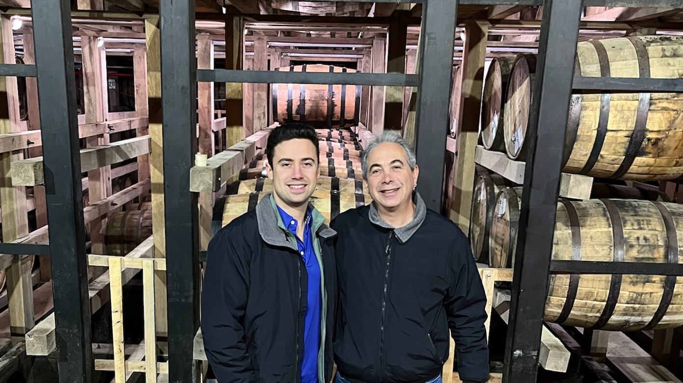 Sam and his dad on the Kentucky Bourbon Trail